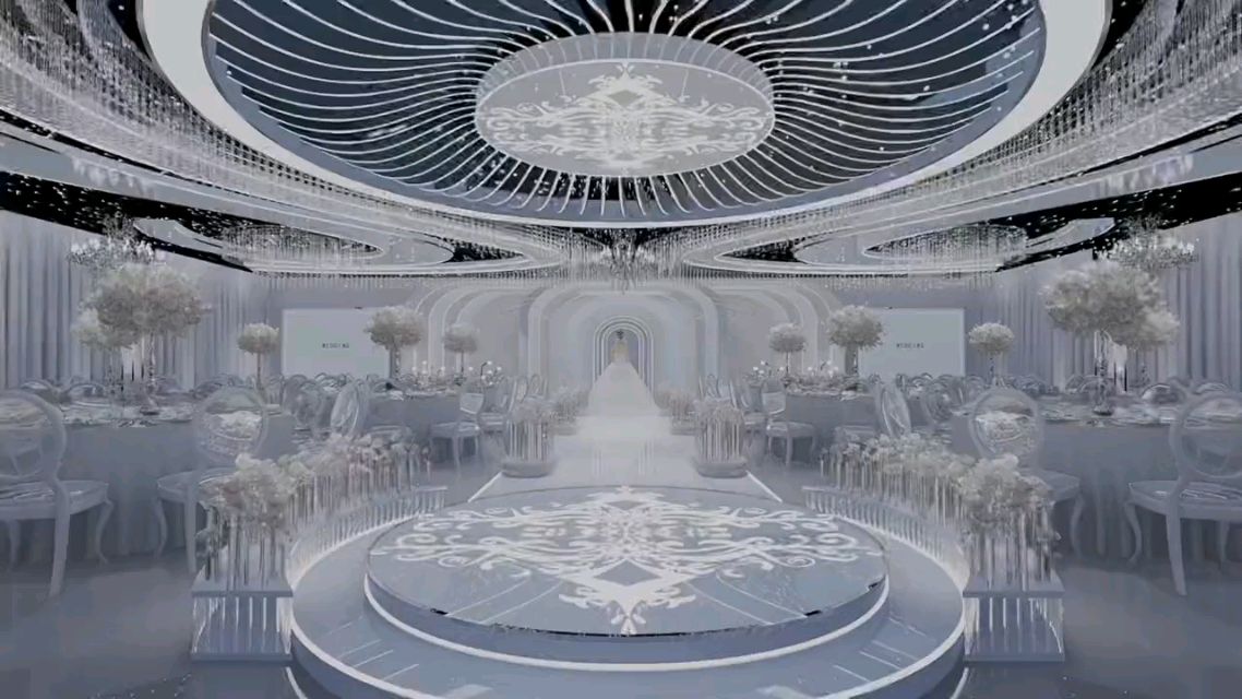 White Forest Crystal Hall banquet hall design direction